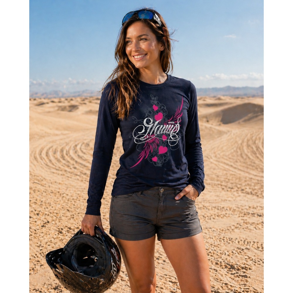 Glamis Long Sleeve Tee Shirt Womens Medium Black Cotton OHV Dune Riding